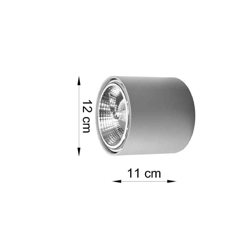 Downlight apparent TIUBE GU10 AR111 - gris 