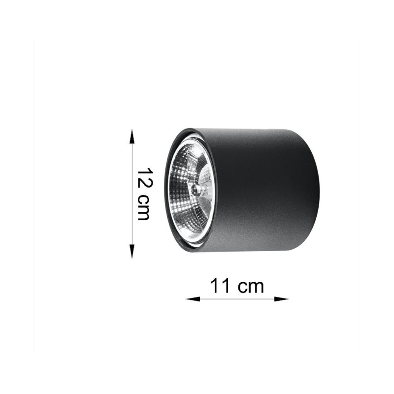 Downlight apparent TIUBE GU10 AR111 - noir 