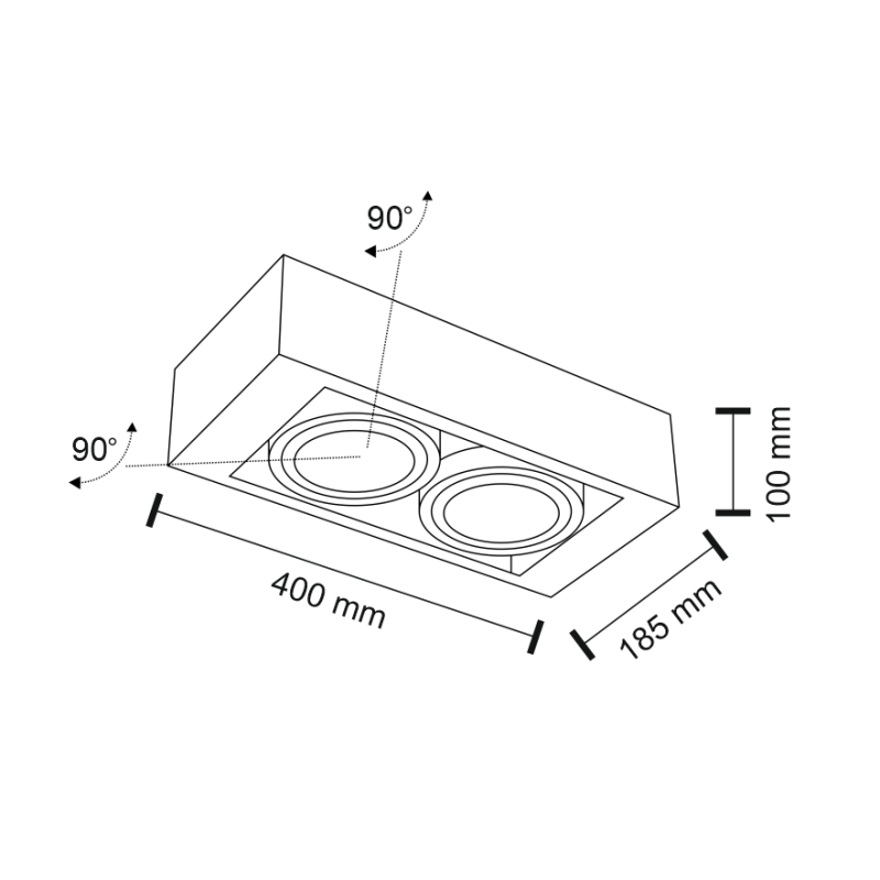 Downlight apparent UTO 2xGU10 ES111 - noir 