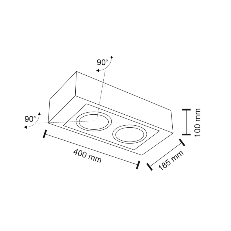 Downlight apparent UTO H 2xGU10 ES111 - blanc 