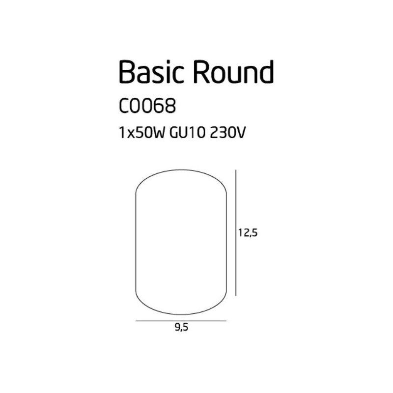 Downlight BASIC ROUND GU10 - noir 