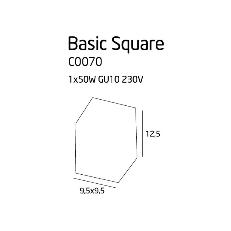 Downlight BASIC SQUARE GU10 - blanc 