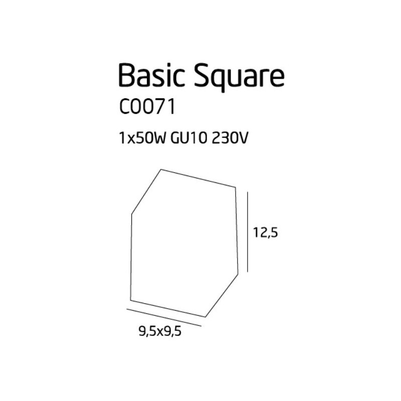 Downlight BASIC SQUARE GU10 - noir 