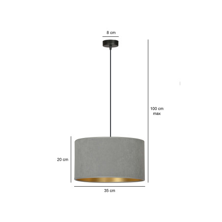 Lampe SuspendueHILDE E27 design - gris / or