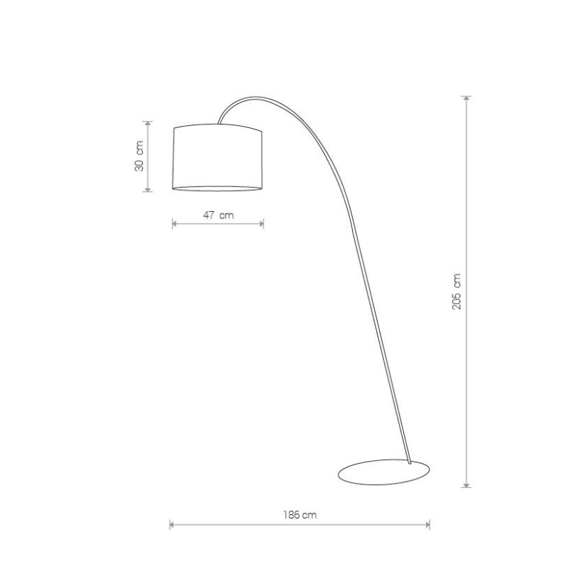 Lampadaire ALICE E27 - écru / noir 