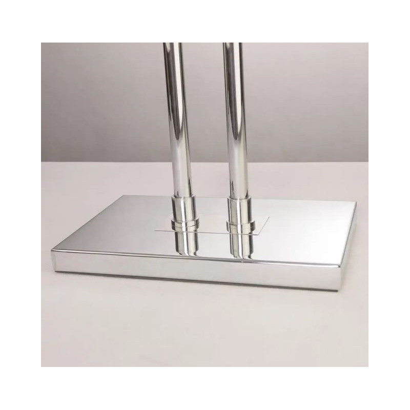 Lampadaire ATHENS ovale E27 blanc / chrome 