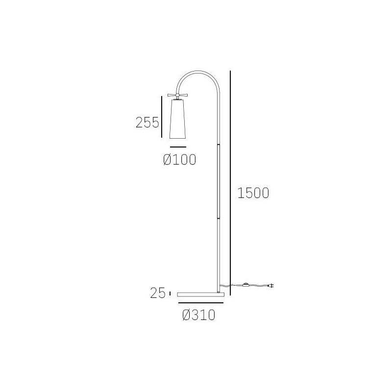 Lampadaire BOW E27 - laiton 