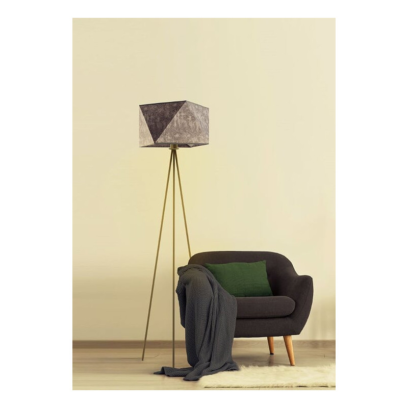 Lampadaire KANTON E27 - noir / beige 