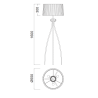 Lampadaire LOEWE 3xE27 - chrome / blanc 