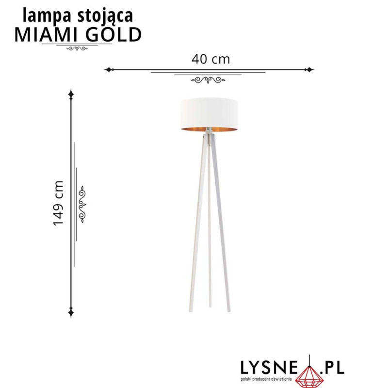 Lampadaire MIAMI GOLD E27 - blanc / blanc 