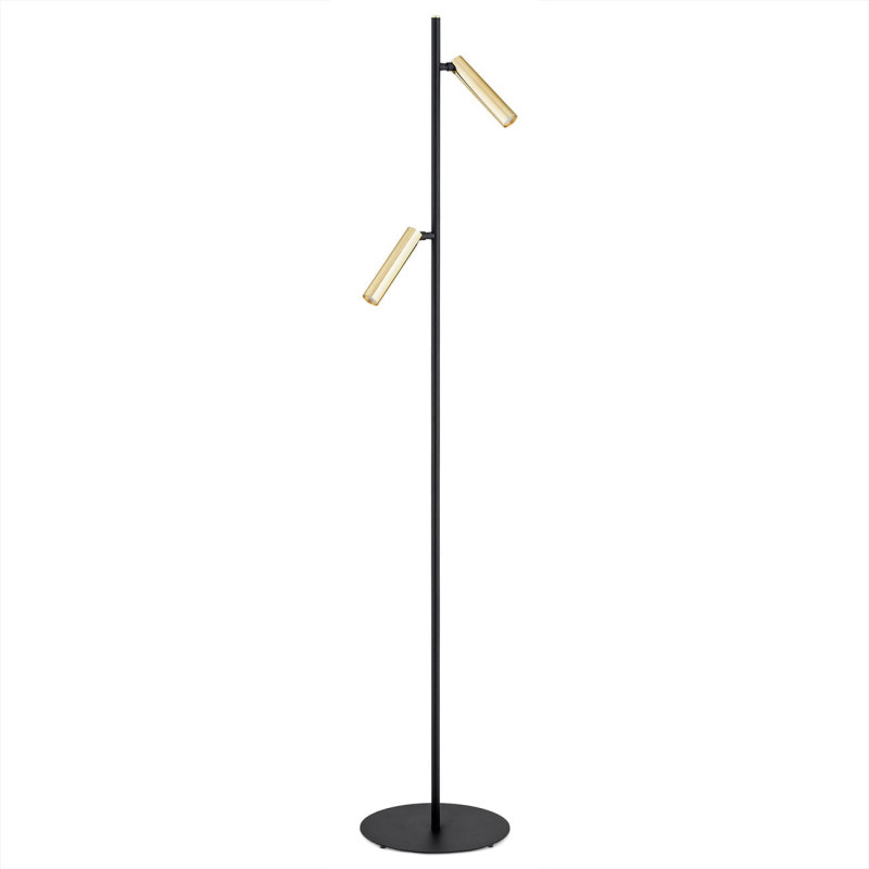 Lampadaire TORRE 2xG9 - noir / laiton 