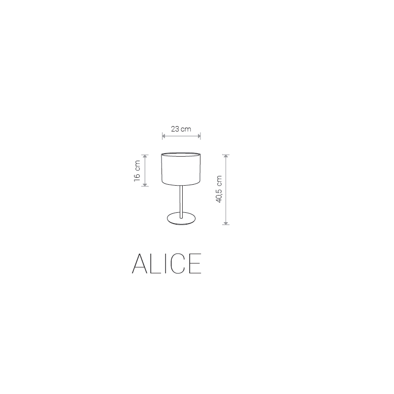 Lampe à poser ALICE E27 - gris 