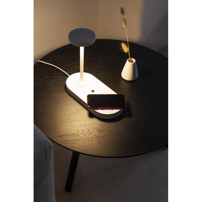 Lampe à poser CERES LED 6W 3000K + INDUCTION + USB - blanc 