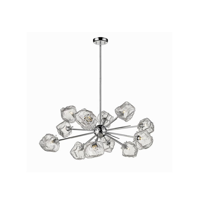 Luminaire suspendue Lustre ROCK 12xG9 - chrome / transparent Cristal