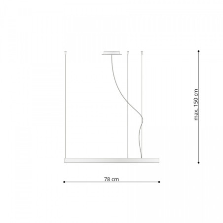 Suspension Design Lustre RIO 78cm LED 50W 3000K CRI90 - blanc