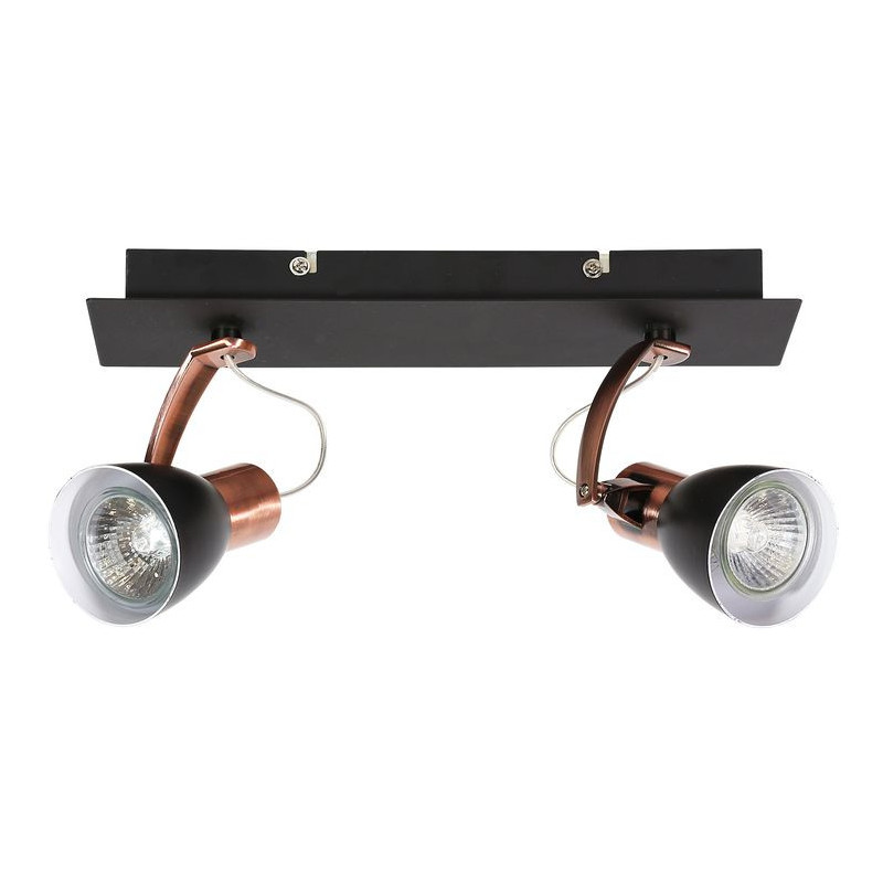 Luminaire MARKUS bande 2xGU10 - noir / cuivre 