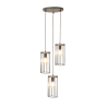 Suspension luminaire TIMEO 3xE27 - noir / pin teinté