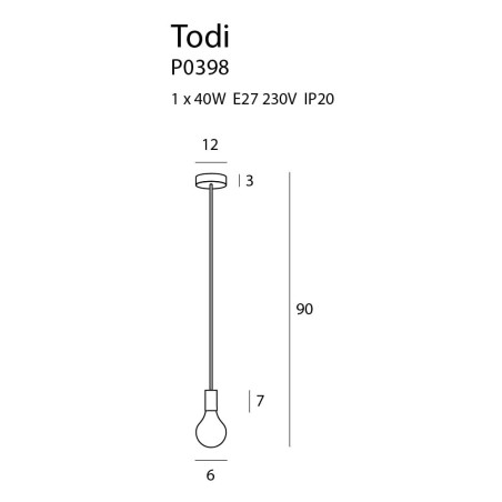 Suspension design TODI E27 - noir / or