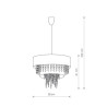 Lampe suspendue TOSCANA E27 - blanc / cristaux Cristal