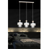 Lampe Suspendue design TUNISO 3 BLANC 3xE27 - blanc / bois
