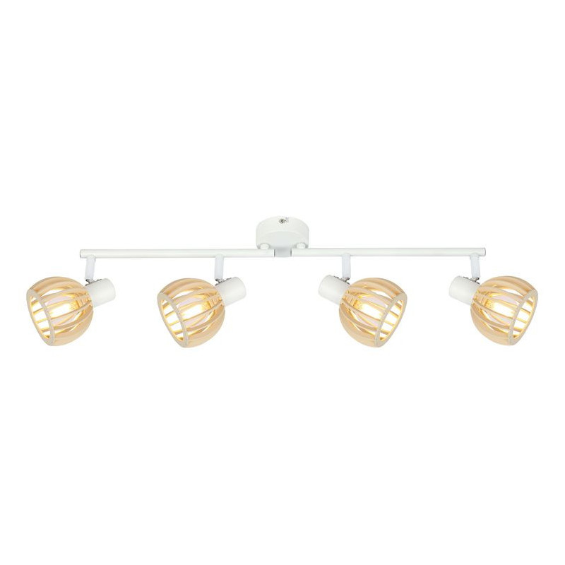 Luminaire ATARRI bandeau 4xE14 - blanc / bois 