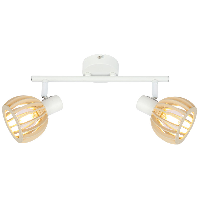 Luminaire ATARRI bandeau 2xE14 - blanc / bois 