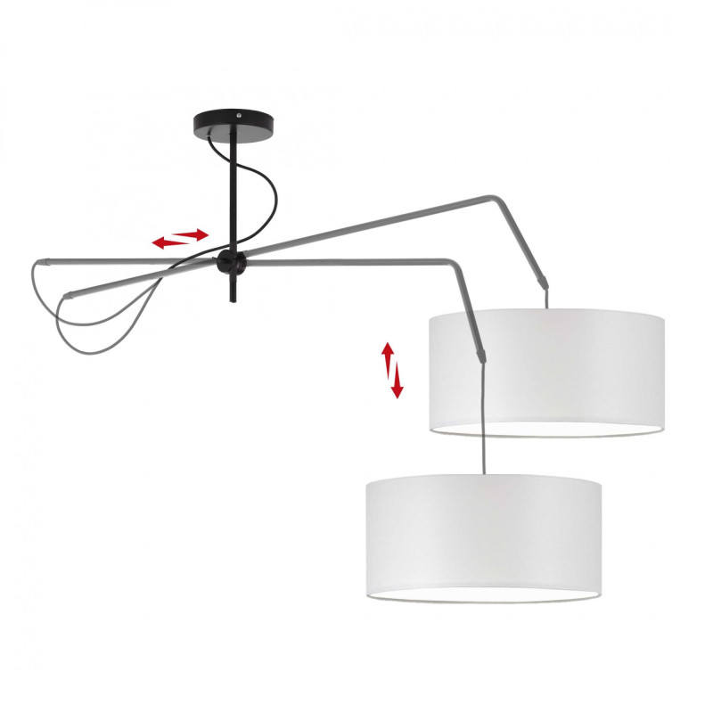 Lustre RIO CLASSIC E27 - blanc / noir 