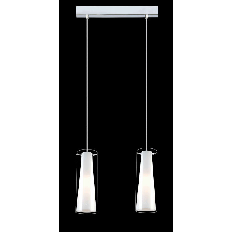 Lampe Suspendue design Lustre CAROLE 2xE27 - chromé