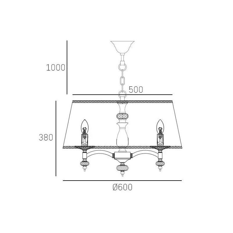 Luminaire suspendue Lustre classique en cristal VERONA blanc