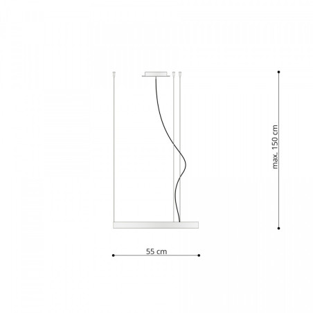 Suspension Design Lustre RIO 55cm LED 30W 3000K CRI90 - noir