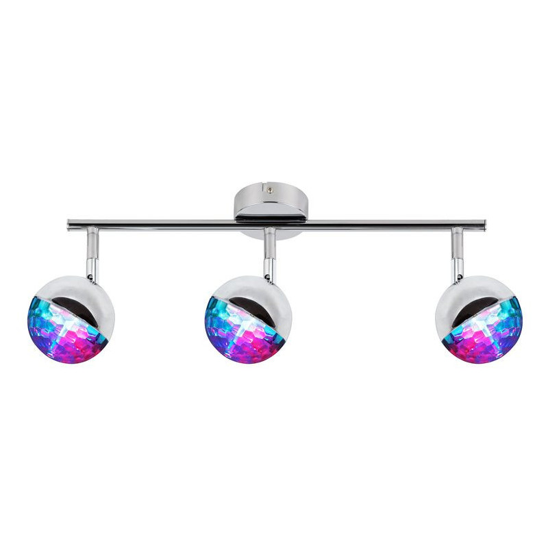 Luminaire PARTY 3x3W ruban LED RGB - chrome 