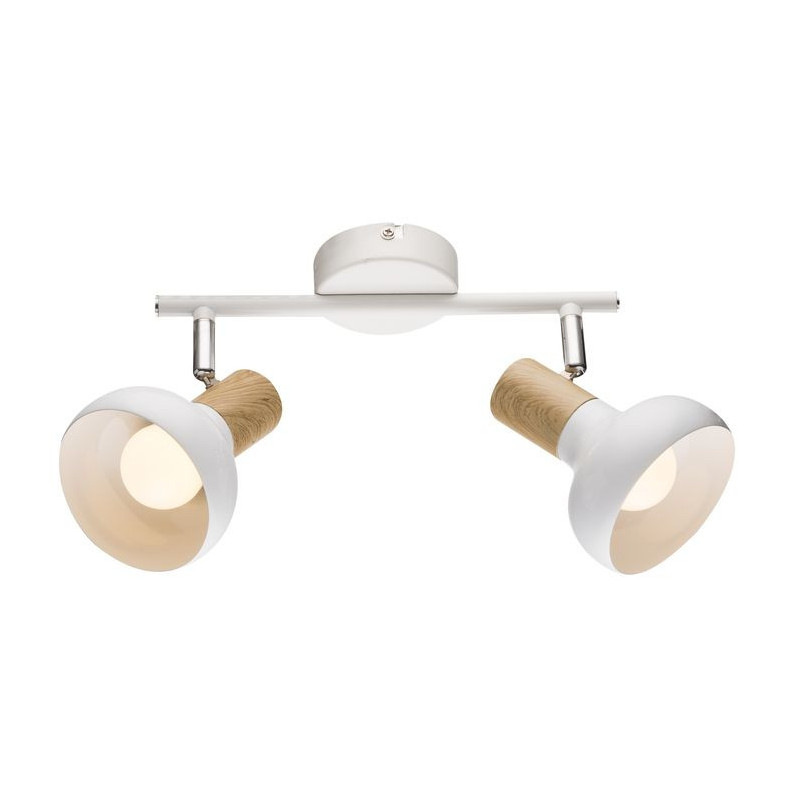 Luminaire PUERTO bande 2xE14 - blanc / bois 