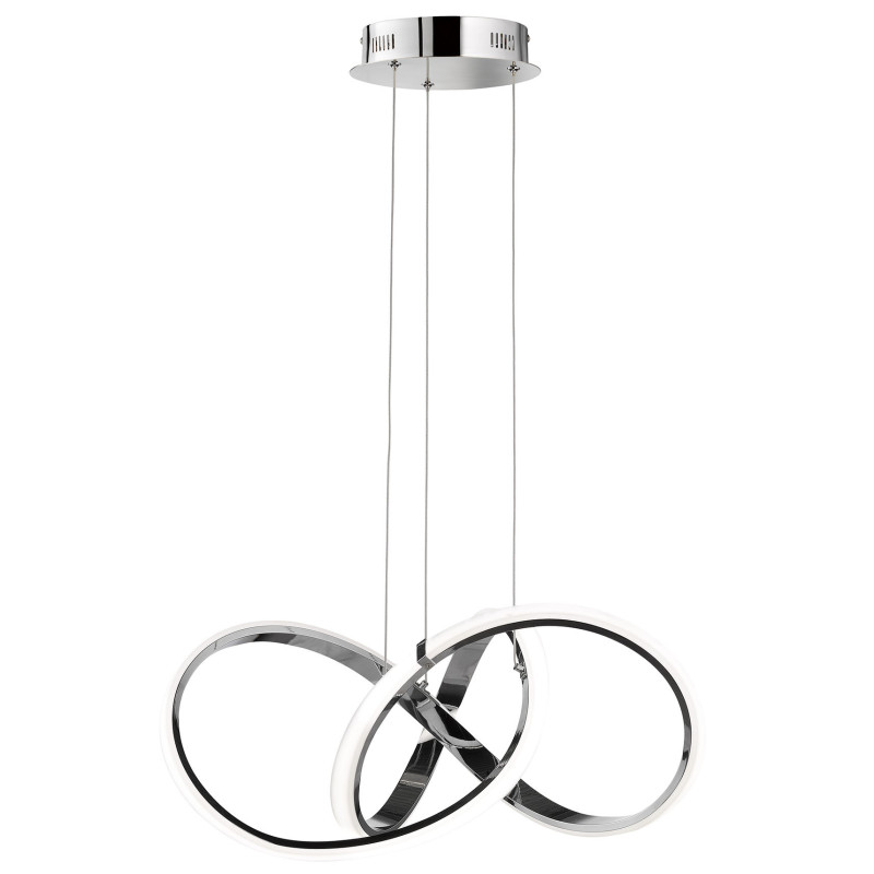 Lampe Design suspendue TOKYO LED 42W blanc, chrome