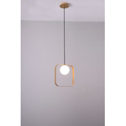 Suspension luminaire TULA carrée G9 - or / blanc