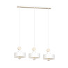 Lampe Suspendue design TUNISO 3 BLANC 3xE27 - blanc / bois