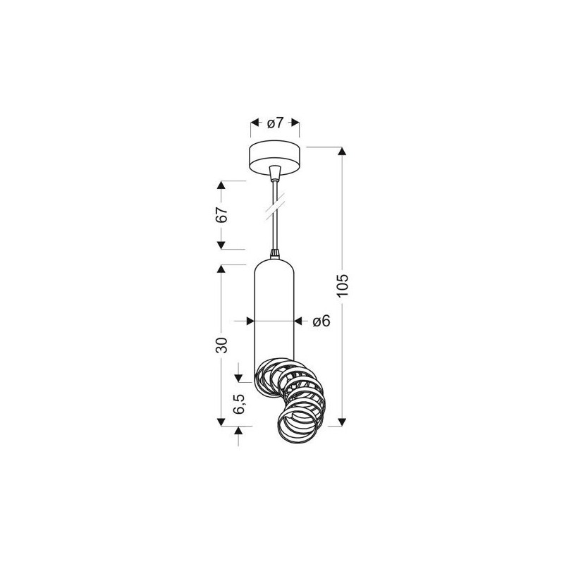 Lampe Suspendue design TUBA GU10 - noir