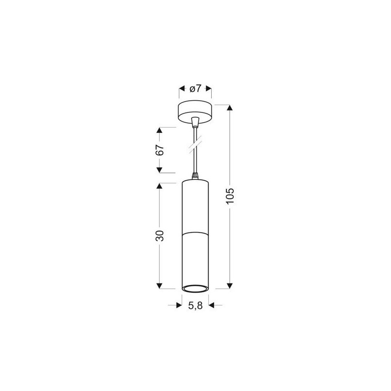 Suspension design TUBA GU10 - noir / or