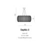 Lampe suspendue SOPHIA E14 3x40W chromé Cristal