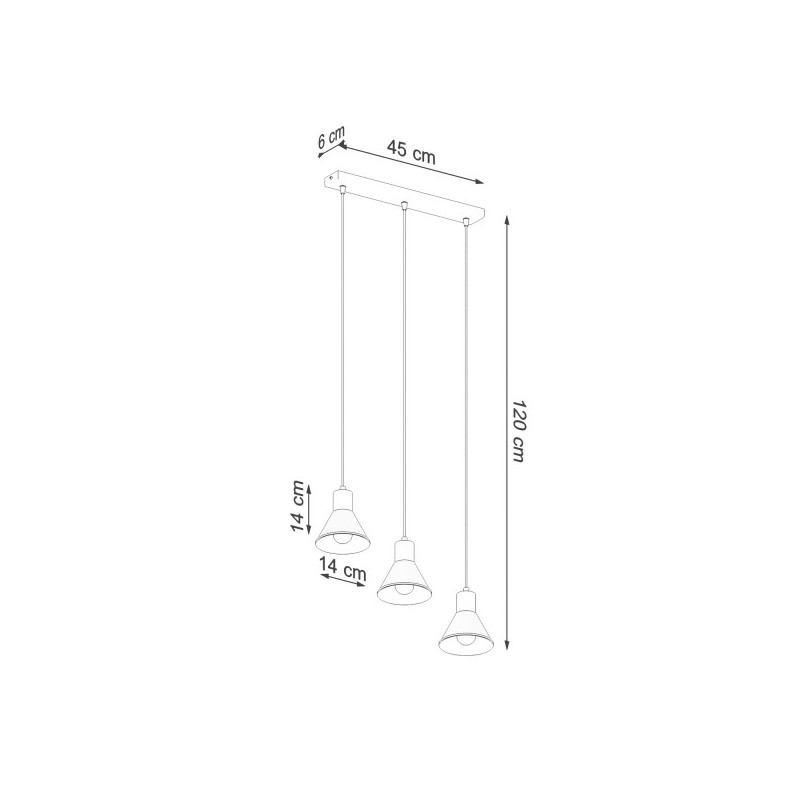 Lampe Suspendue design TALEJA 3xE27 - blanc