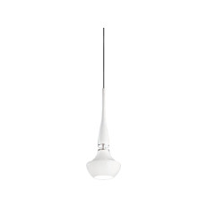 Lampe Suspendue design TASOS 1 E14 40W blanc, chrome