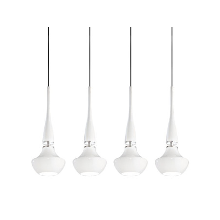 Lampe Suspendue design TASOS 4 E14 4x40W blanc, chrome
