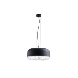 Lampe Suspendue avec abat-jou TARANT Ø48 3xE27 - noir / cristal
