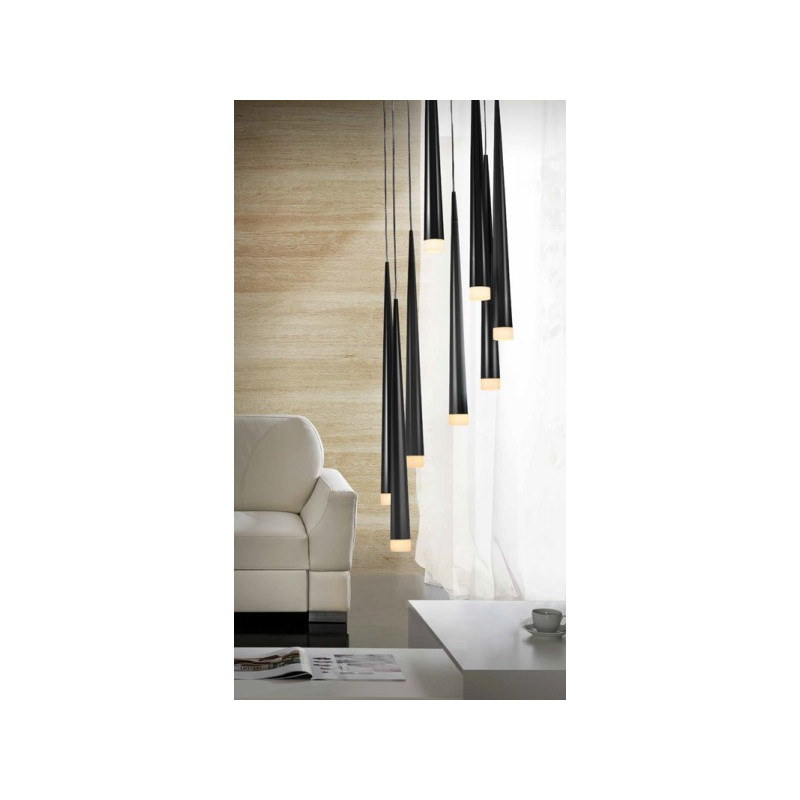 Suspension luminaire design STYLO 8 8xG9 - noir