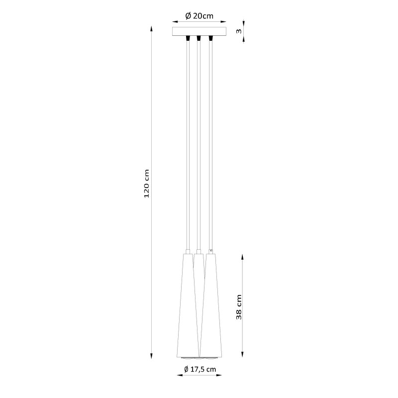 Suspension luminaire SULA 3xGU10 - blanc / bois