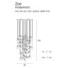 Lampe Design suspendue ZOE LED 36W 3000K - or / transparent