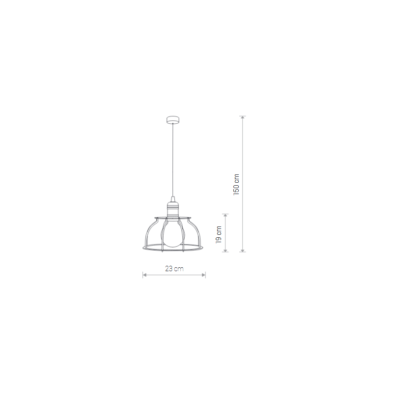 Luminaire Industriel Suspension WORKSHOP C E27 - noir / or