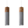 Lampe Suspendue design ZANE 2xGU10 - gris / bois