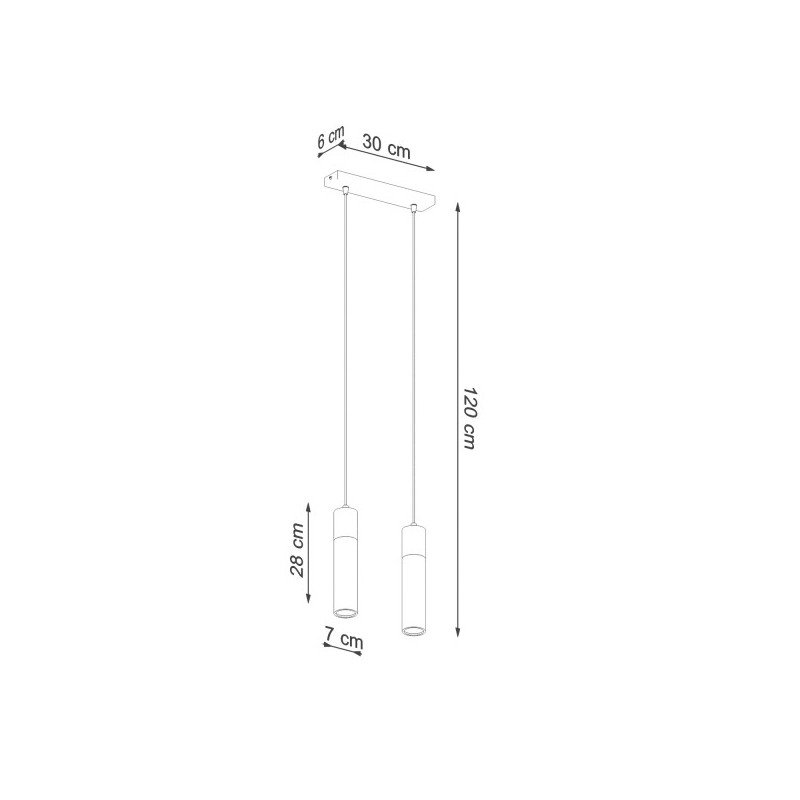 Lampe Suspendue design ZANE 2xGU10 - gris / bois