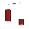 LASTRA W-2 E27 Luminaire suspension bordeaux avec Abat-Jour