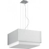 LASTRA W-4 E27 Luminaire suspension argenté avec Abat-Jour